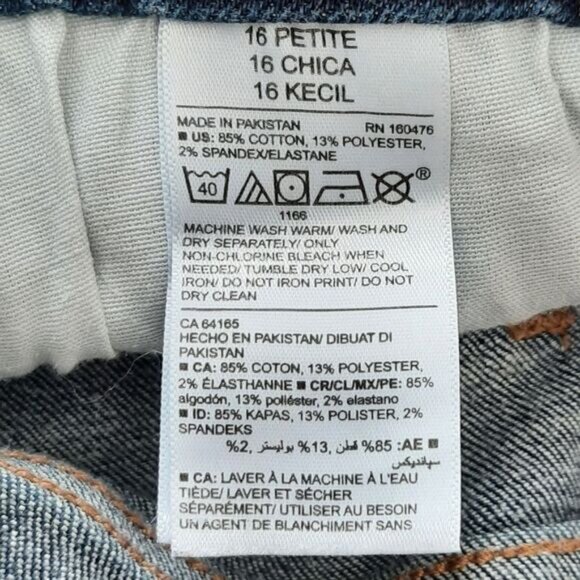 OLD NAVY | Rockstar Super Skinny Mid-Rise Crop Ankle Blue Jeans Sz 16 Petite - Picture 10 of 11